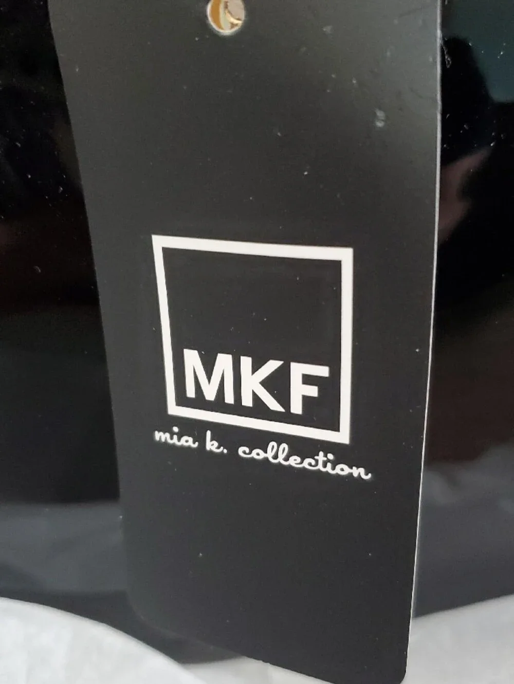 BRAND NEW!!  MFK (mia k. collection) Black Patent Satchel with Gold Hardware